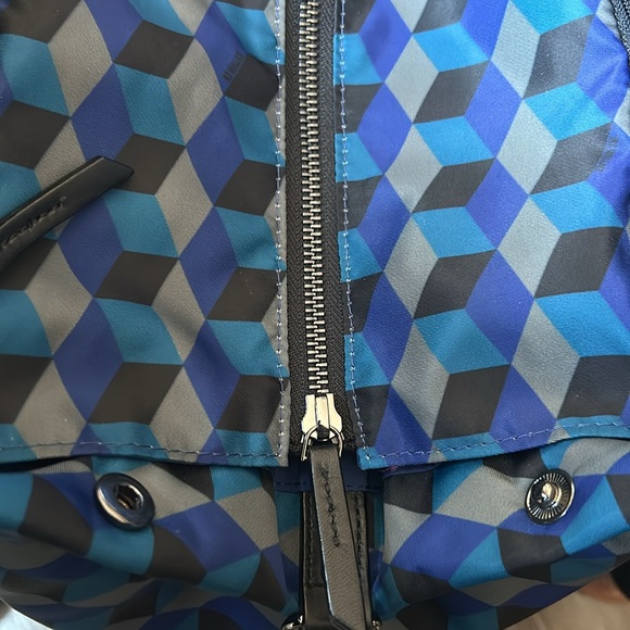 MZ Wallace Madison Shopper Large Geometric Print blue and black NWOT - Picture 7 of 7